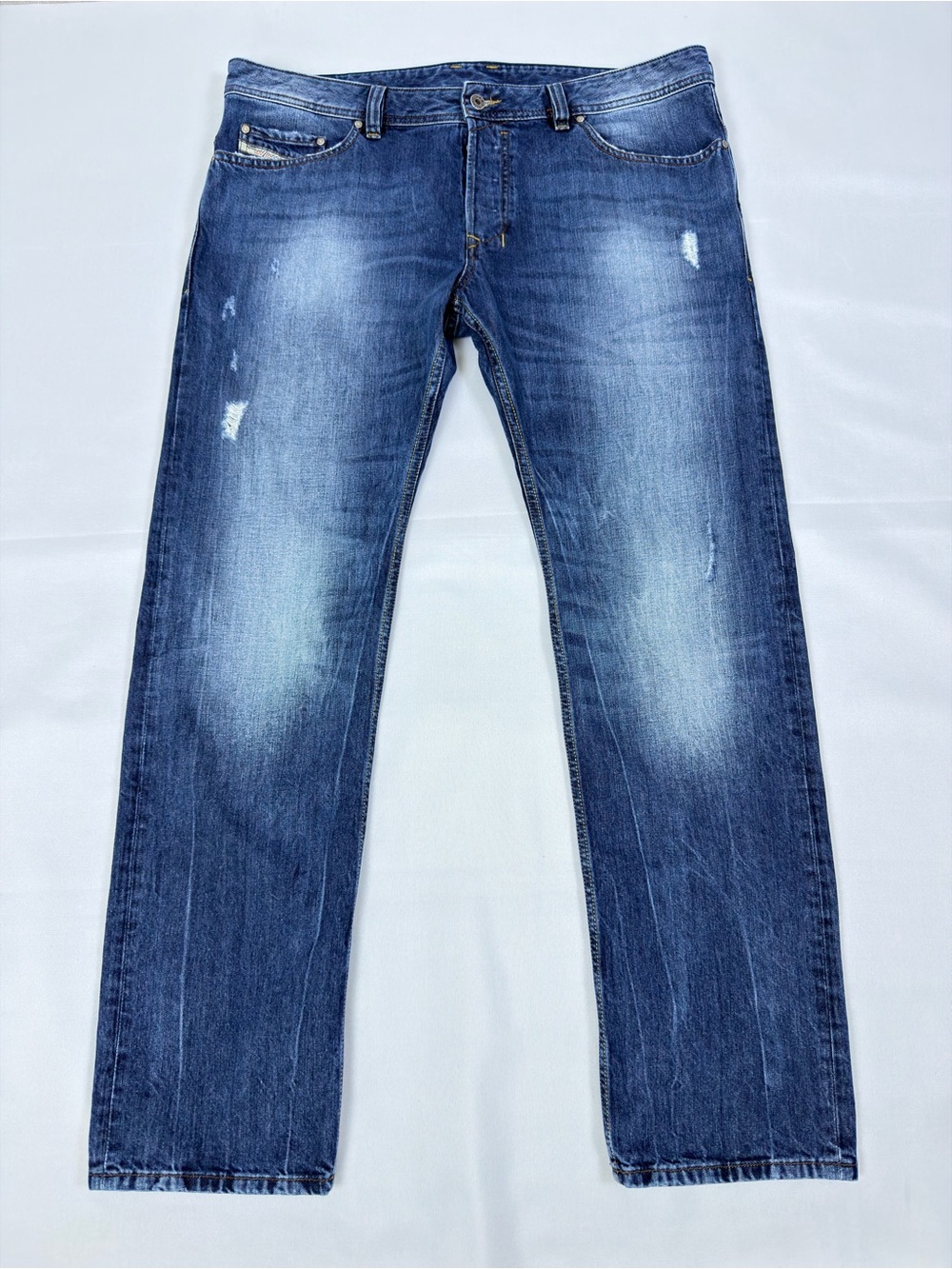 Diesel Safado Jeans Mens Regular Slim Straight Distressed Denim